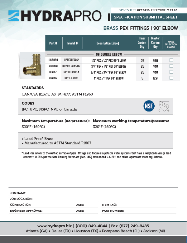 Sunbelt Marketing | Specification Sheets